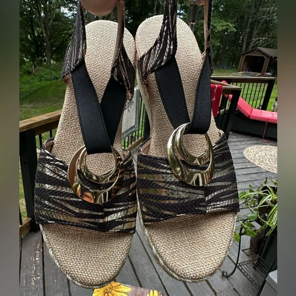 Tan and Gold Women’s Sandals.